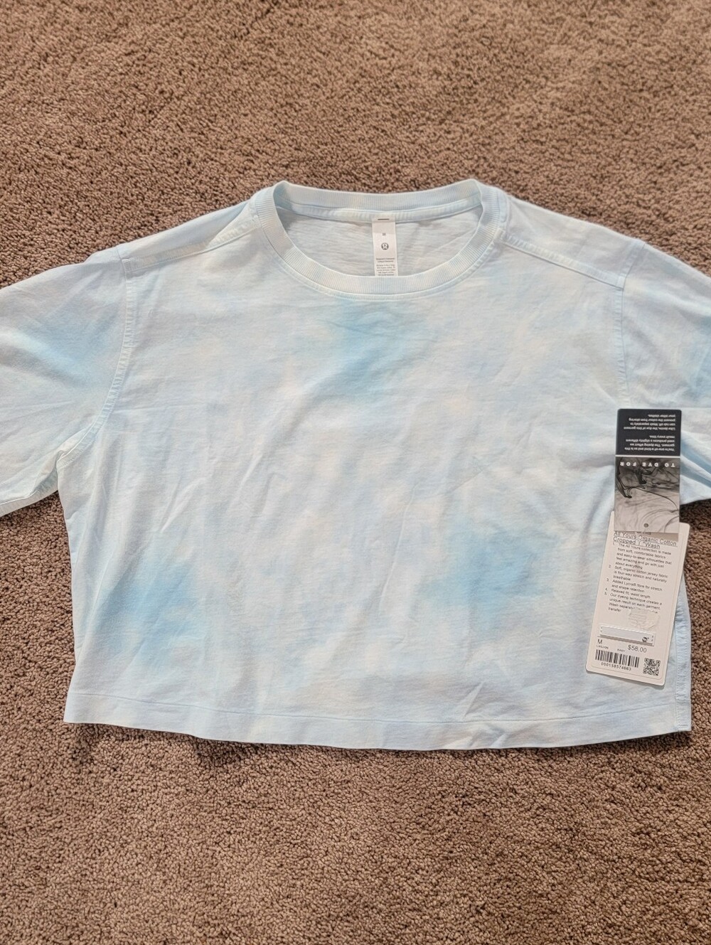 Lululemon All Yours Organic Cotton-Blend T-Shirt Smoothie Wash Blueberry Multi M